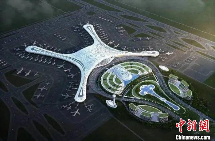图为兰州中川国际机场三期效果图。　甘肃科技集团建材院供图