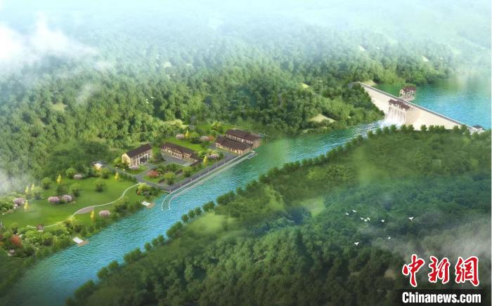 图为鹰潭花桥水利枢纽工程效果图。　中国安能二局供图