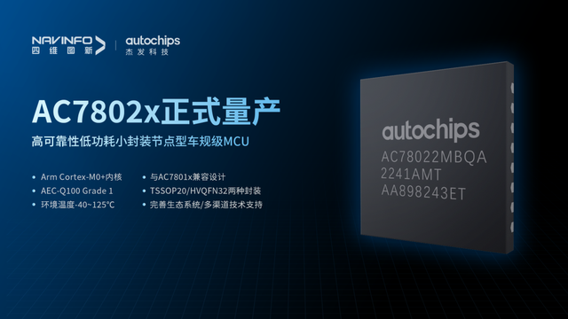 四维图新旗下杰发科技首颗国产化车规级MCU芯片AC7802x量产