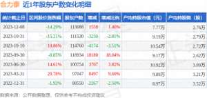 合力泰股票(合力泰(002217)12月8日股东户数1131万户，较上期增加14%)