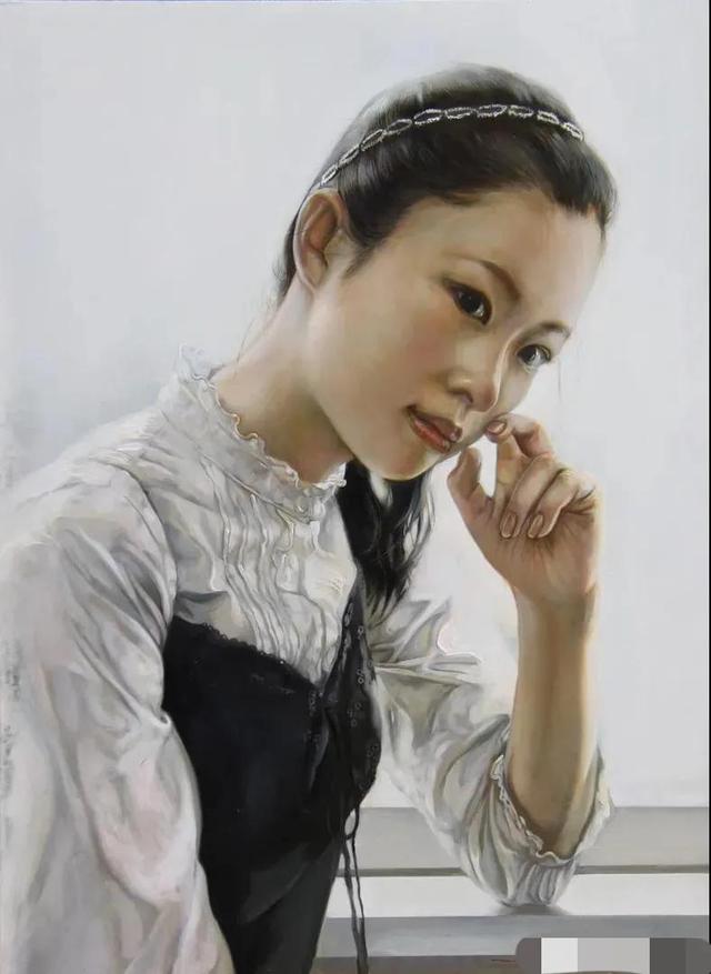 日本画家大野真本的水中少女，含情脉脉与你温情的对视