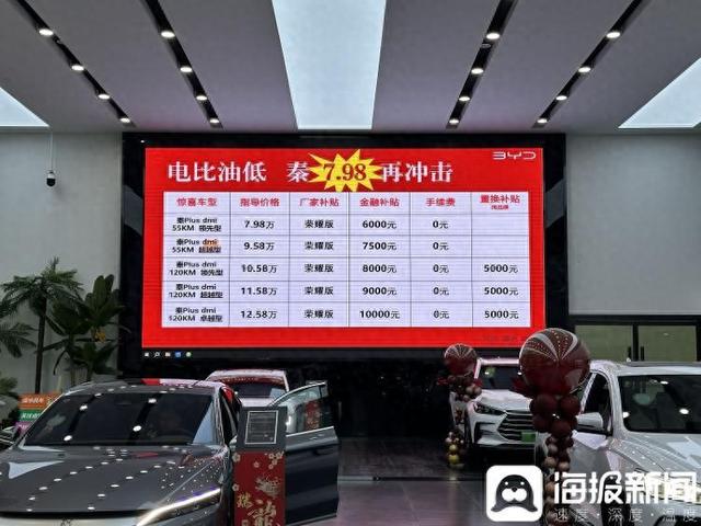 财鑫闻丨探访济南汽车4s店：比亚迪降价，开启“电比油低”新时代